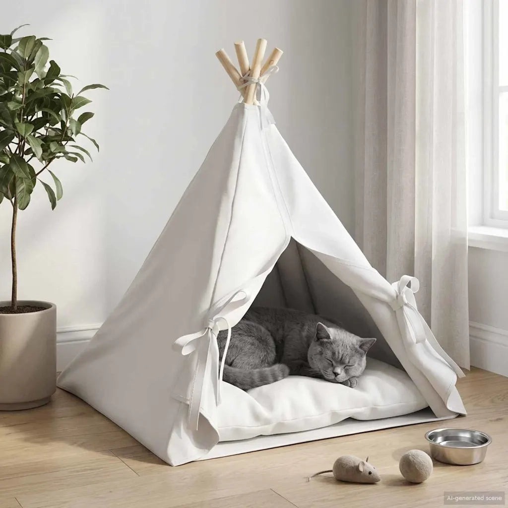 Tenda per animali con cuscino Bianco 60 x 60 x 70 cm Poliestere CFW5310828