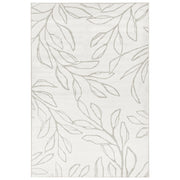 Tappeto tessuto beige chiaro 140 x 200 cm Moderno motivo foglie Soggiorno Camera da letto Per riscaldamento a pavimento Fondo antiscivolo A pelo corto