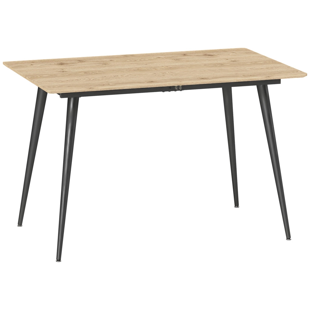 Tavolo da pranzo - estraibile 120/160x75 cm - gambe in acciaio - per 6-8 persone - colore naturale