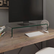 Mobile/Rialzo Porta TV in Vetro-Supporto per TV Trasparente 70x30x13 cm