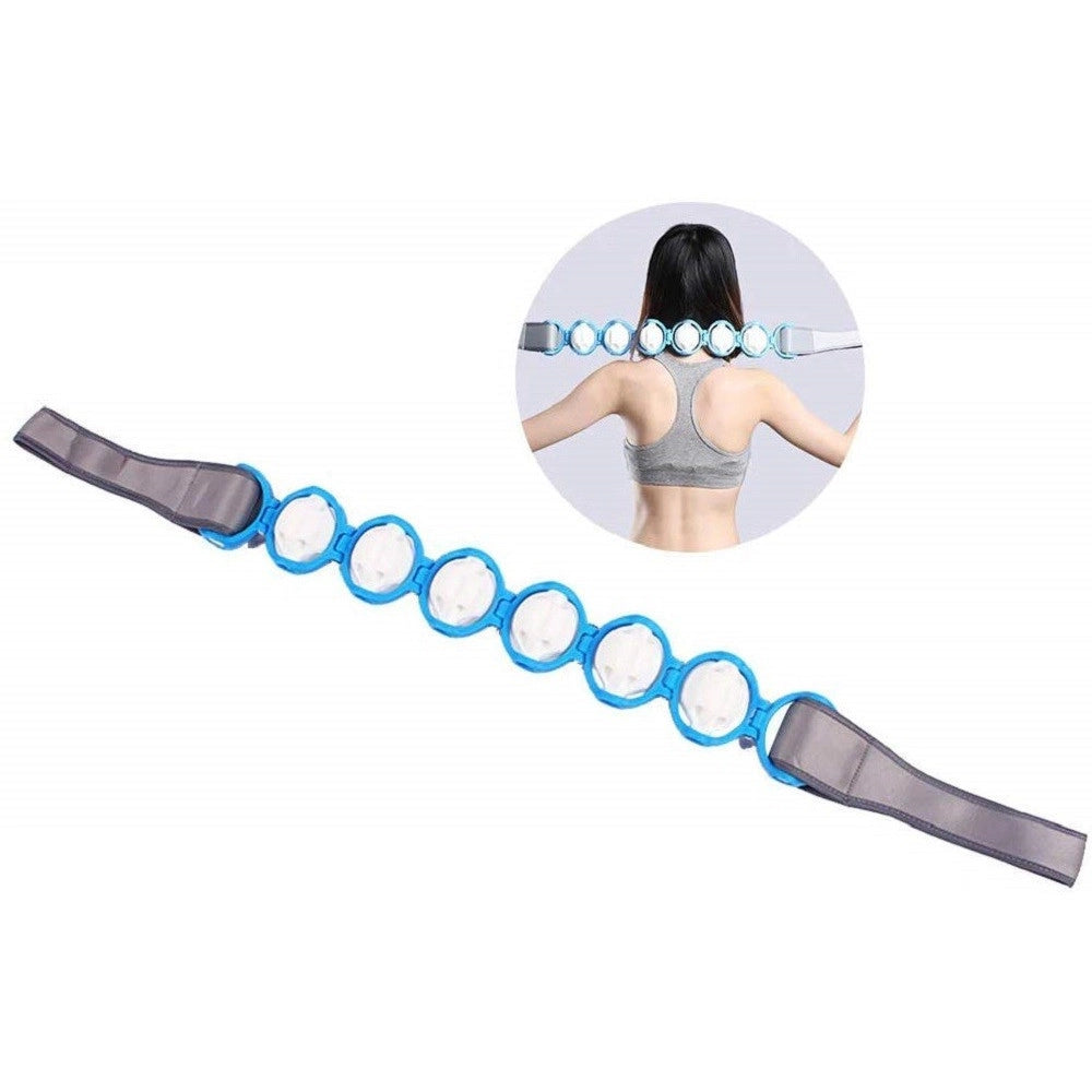 Trade Shop - Cintura Fascia Massaggiante Rope 100cm Rulli 6 Sfere Corda Attrezzo Addominali -