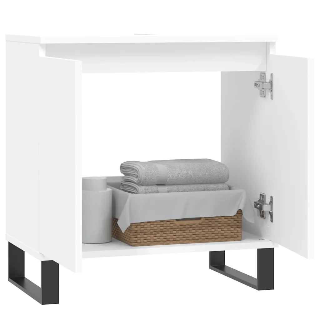 vidaXL Mobile da Bagno Bianco 58x33x60 cm in Legno Multistrato