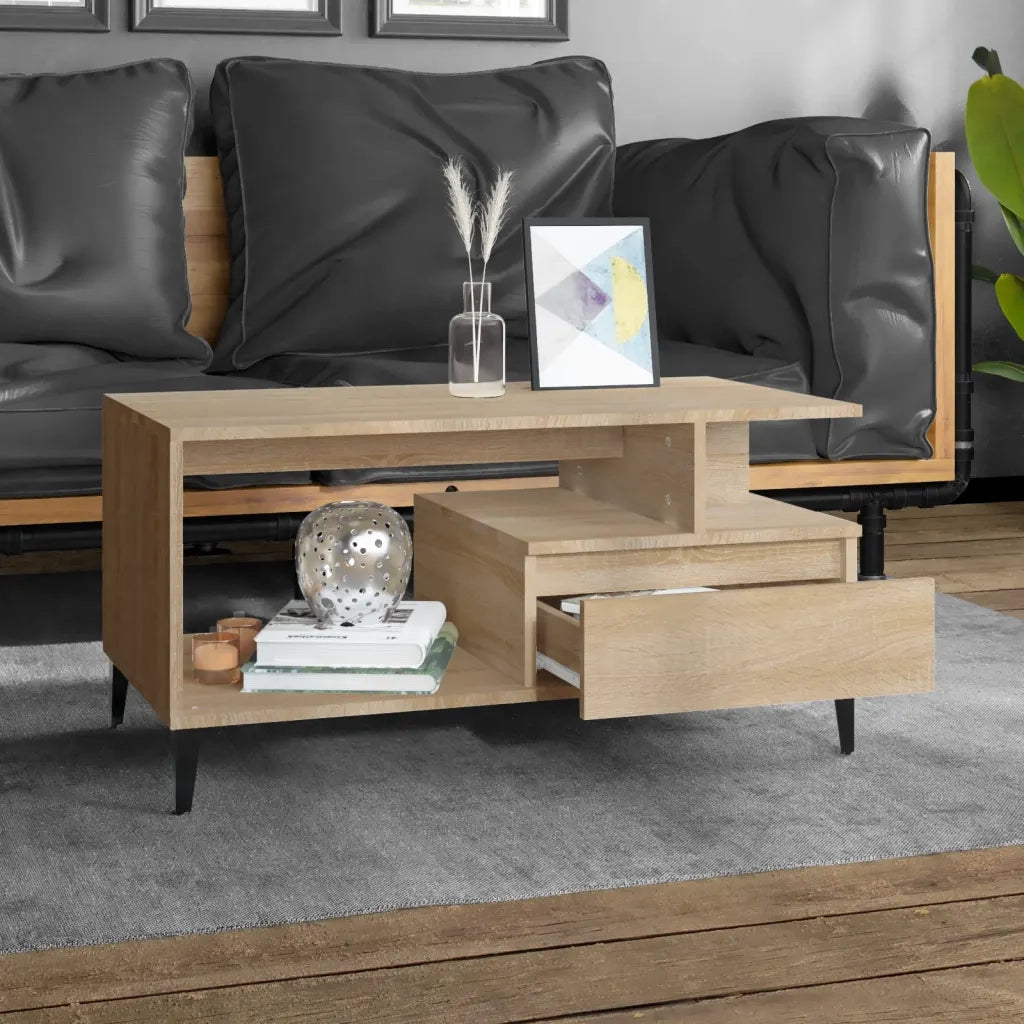 Tavolino da Salotto Rovere Sonoma 90x49x45 cm Legno Multistrato cod mxl 22719