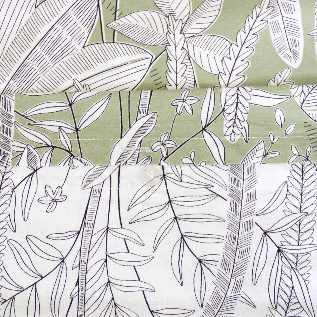 Completo letto reversibile stampato vegetale 2 posti