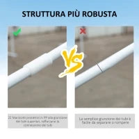 Gazebo Tendone per Feste 6x3m con Pareti Laterali Rimovibili, Porte e Finestre, Bianco