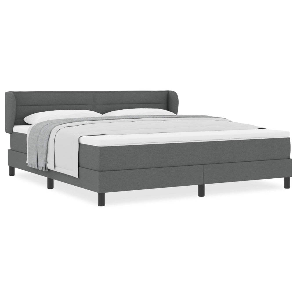 Letto a box spring  con materasso grigio scuro 180x200 cm in tessuto