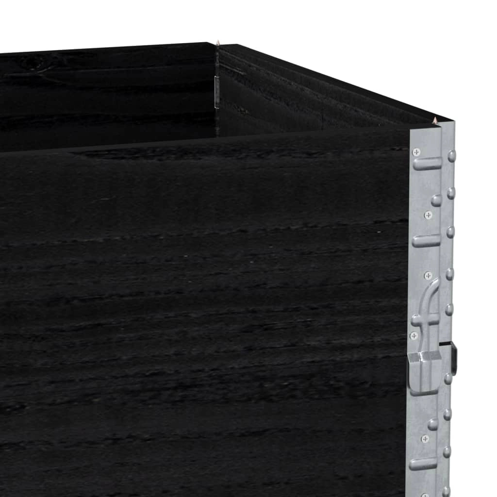 Vassoio per fioriera aiuola rialzata piante fiori terrazza giardino 100 x 50 cm legno massello di pino nero 02_0037288