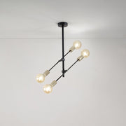 Plafoniera Industrial-Minimal-Nordico Vector Metallo Nero 4 Luci E27