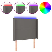 Testiera a LED Grigio 83x16x118/128 cm in Similpelle 3123844