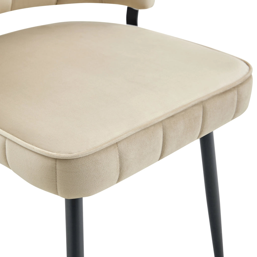 SEDIA da pranzo Set da 2 pezzi 80 cm in velluto nero e metallo
