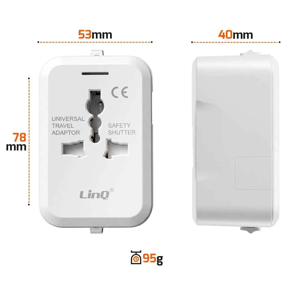 Adattatore CA Multipresa Internazionale 1500W Presa Femmina Tipi da A a J Bianco LinQ