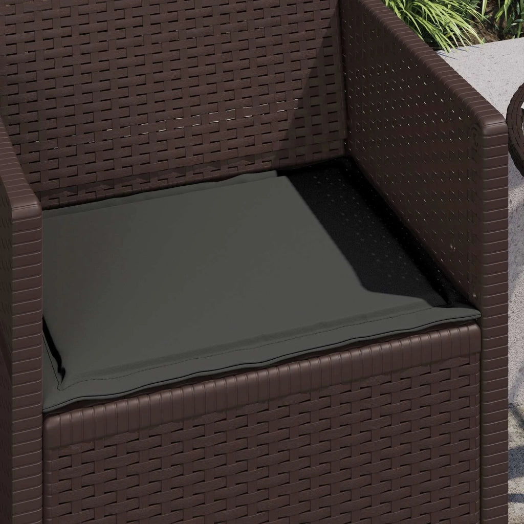 Cuscini per Seduta 2 pcs Antracite 47 x 36 x 2 cm Poliestere 899966