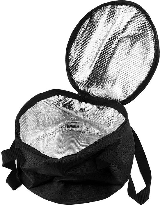 Tas isolante rotonda, 27,9 x 17,8 cm, pietra calda termica, borsa isolante riutilizzabile per pranzo, sacchetto termico pieghevole per cibi caldi e freddi per picnic e pic nic