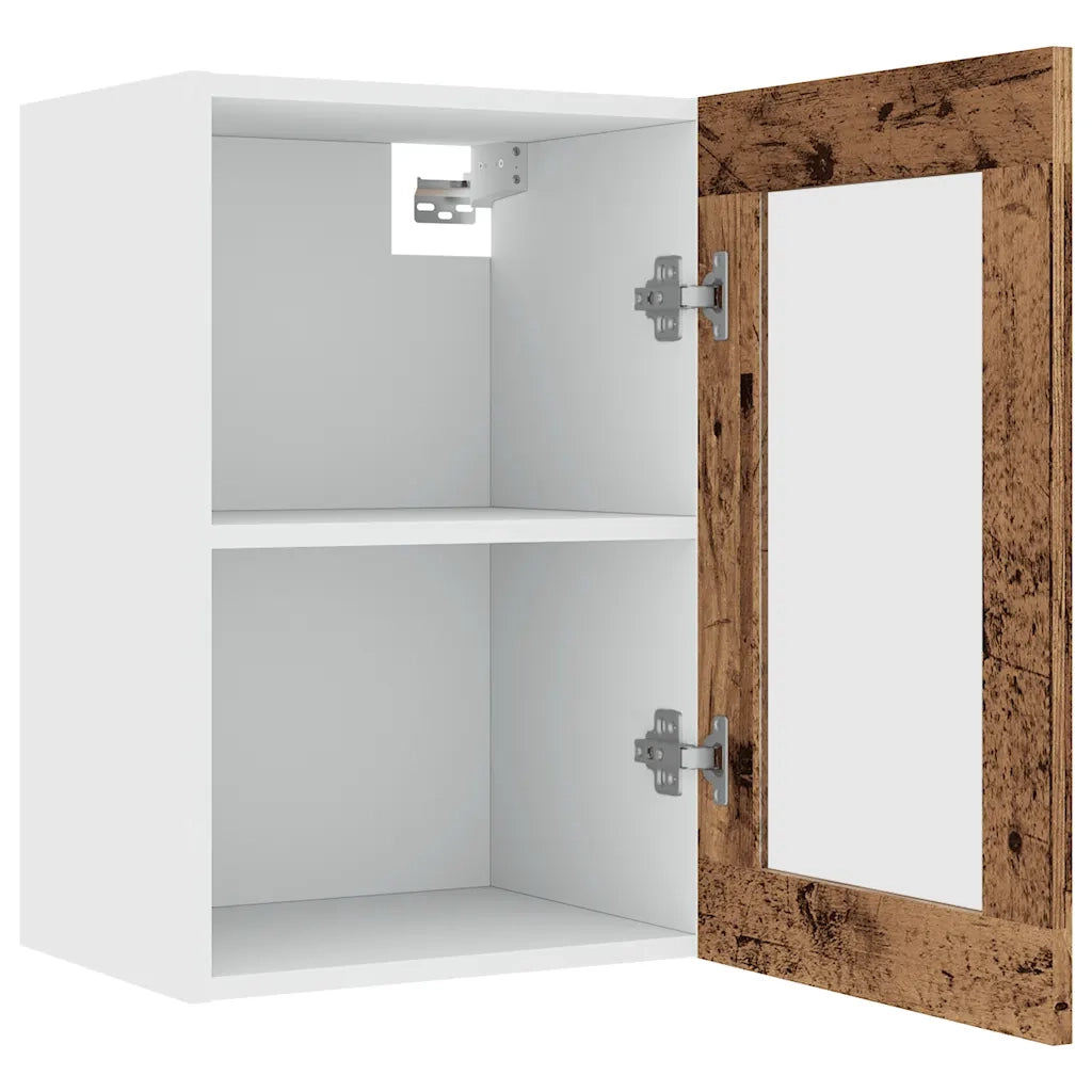 Mobile Pensile Â“LyonÂ” Vetro Legno Antico 40x31x60 cm
