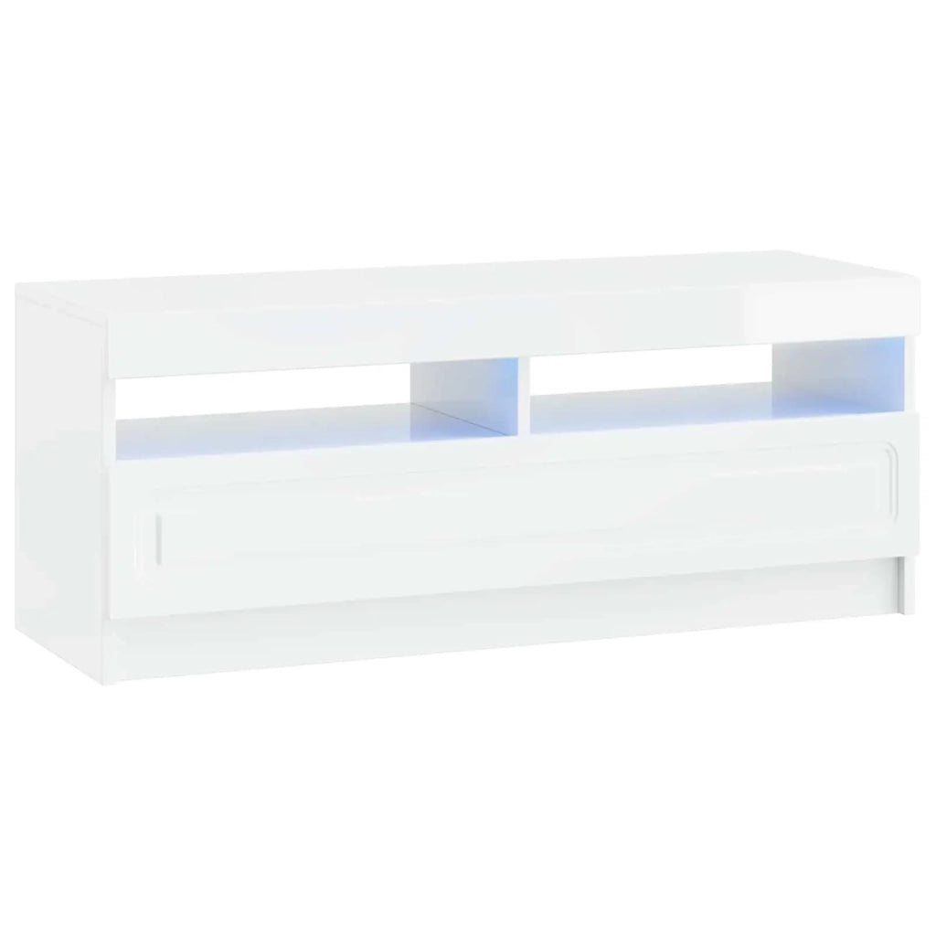 Mobile TV LED a 5 pezzi Bianco Lucido Legno ingegnerizzato 3417005