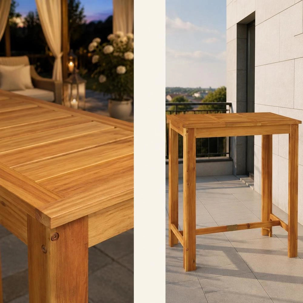 Garden Bar Table 120x60x105 Cm Solid Acacia Wood