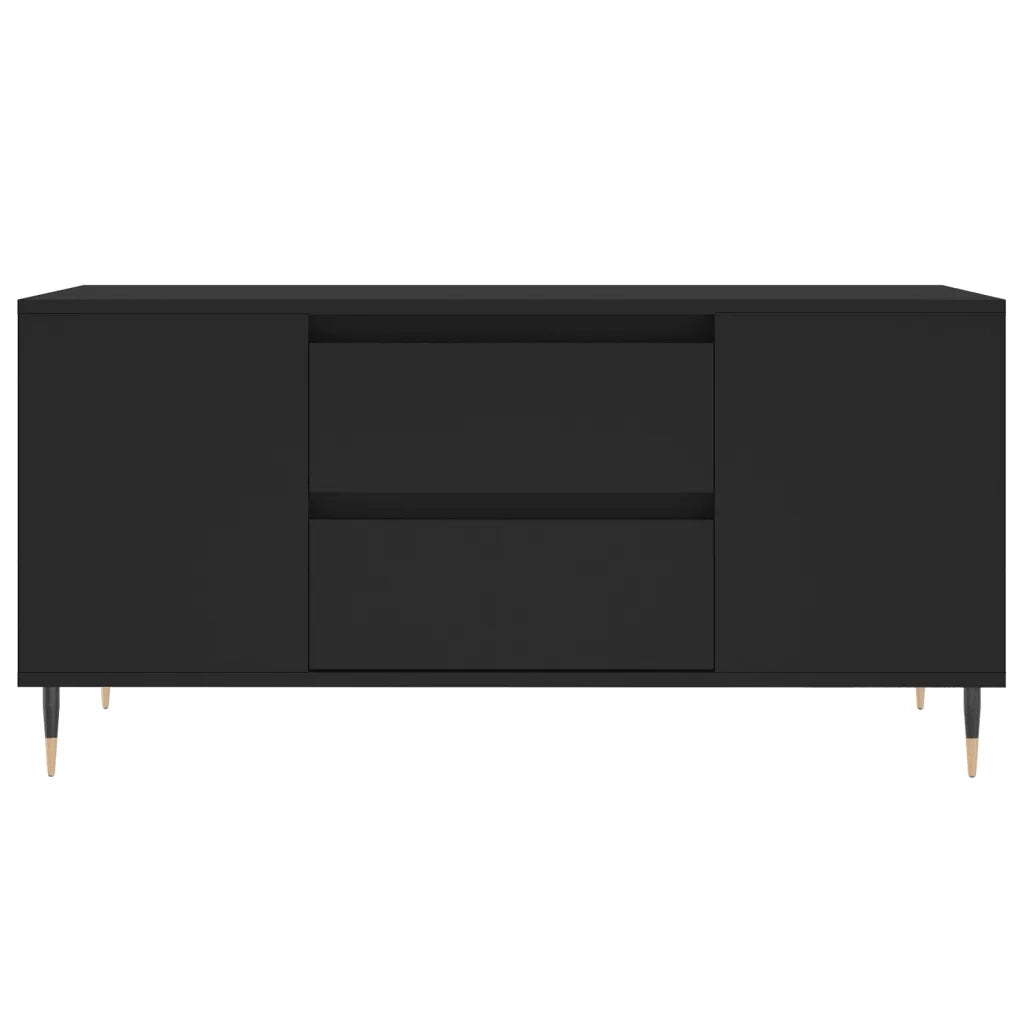 Tavolino da Salotto Nero 102x44,5x50 cm in Legno Multistrato 830989