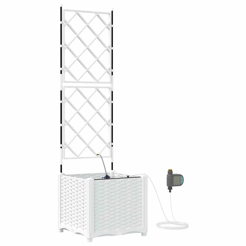 Vaso da giardino Bianco 40 x 40 x 142 cm Plastica 42002917