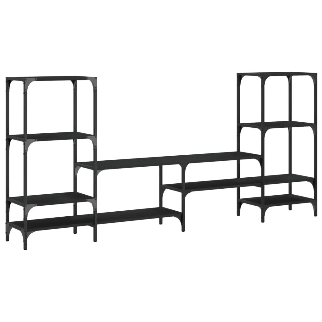 Mobile Porta TV-Mobile per TV-Credenza TV Nero 206,5x28,5x95 cm in Legno Multistrato