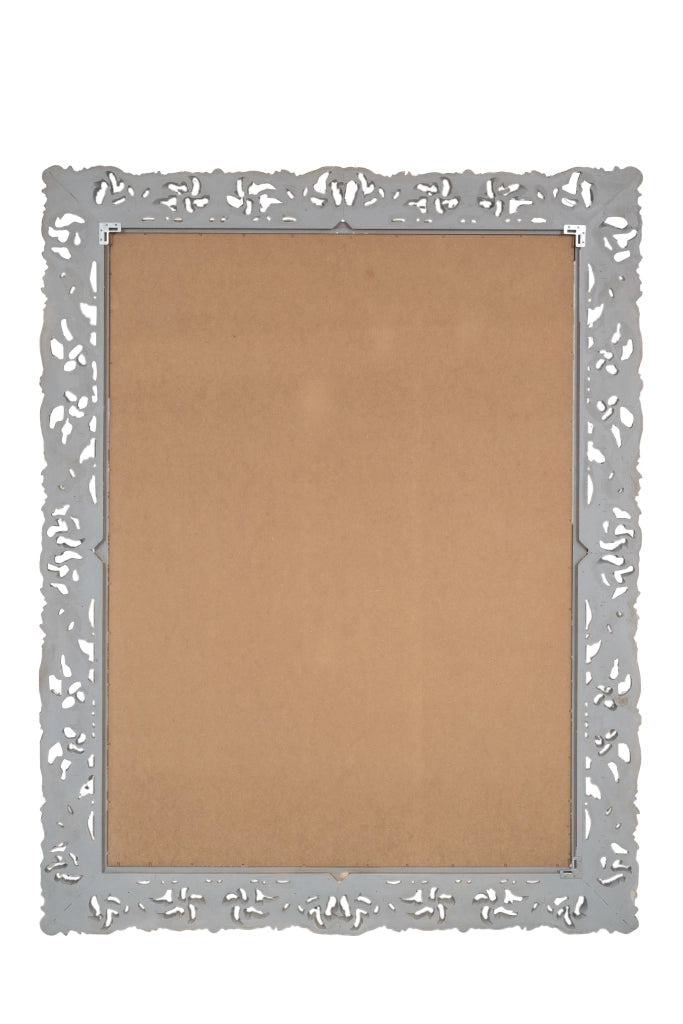Biscottini SPECCHIERA DA PARETE IN LEGNO FINITURA FOGLIA ARGENTO ANTICATO MADE IN ITALY