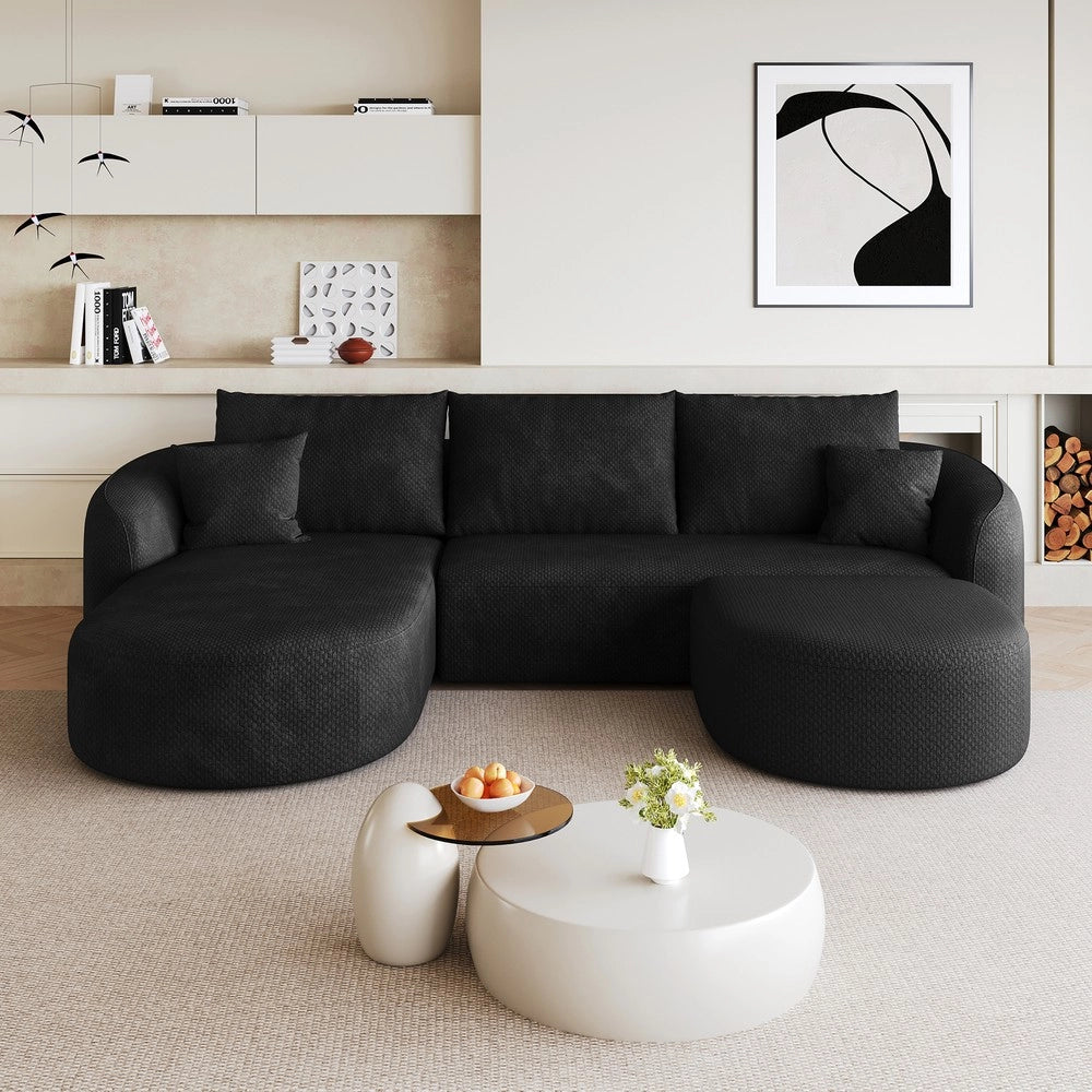 Divano angolare U ¨C Minimal ¨C nero 266cm, imbottito, senza montaggio