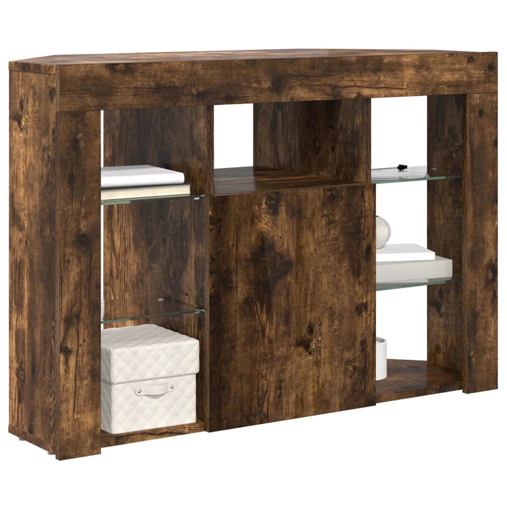 Mobile TV LED Angolare 100x40x68cm Rovere fumé 889790