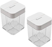 Set di contenitori per spezie in plastica con coperchio - Bianco - 2 pezzi