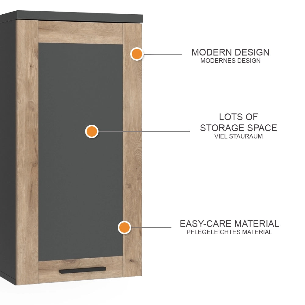 Vicco Mobile da bagno Antracite/quercia vichinga 40.3 x 79.6 cm