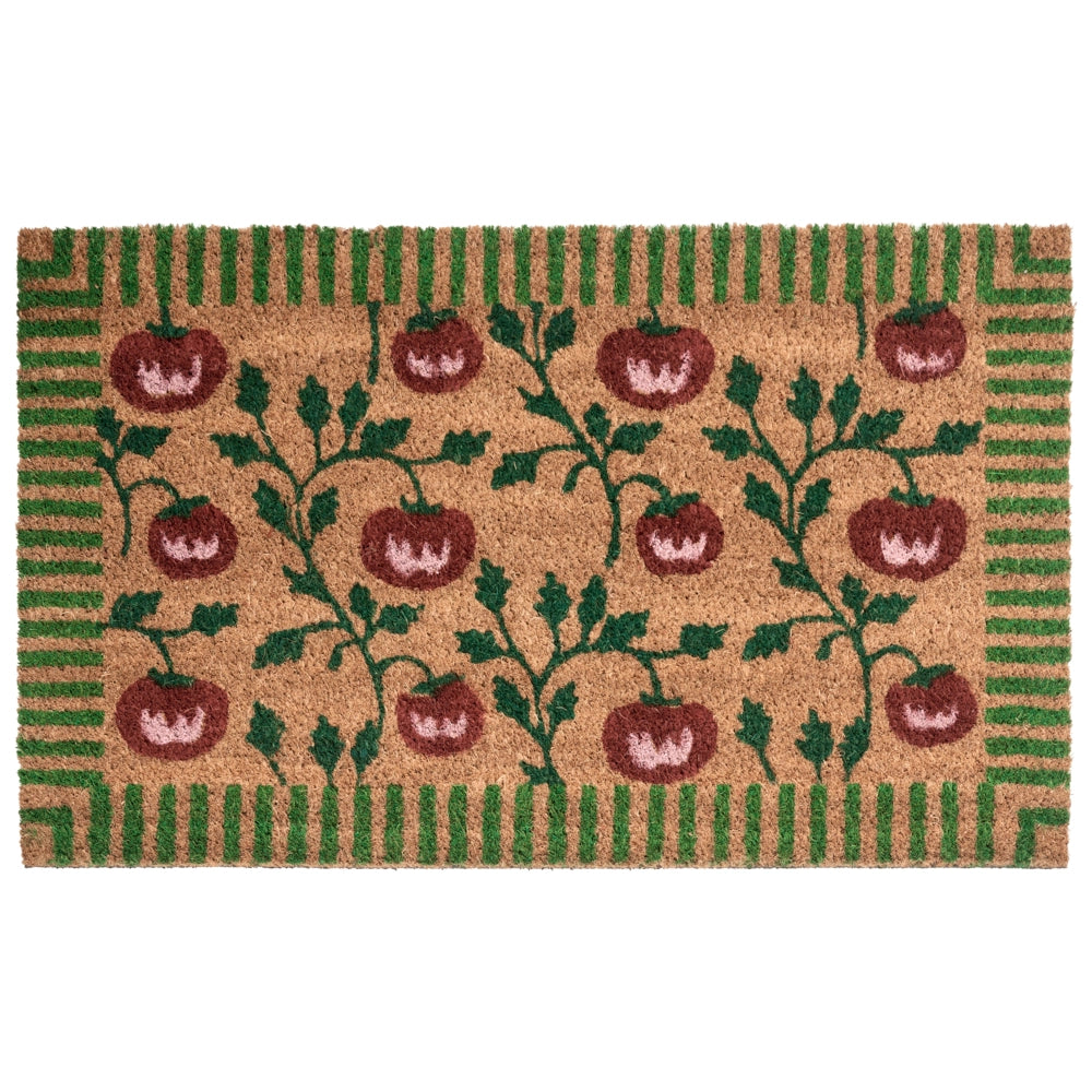 Zerbino in fibra di cocco naturale con fondo antiscivolo in PVC 40 x 60 cm Decorazione Classico Motivo tradizionale a motivi vegetali