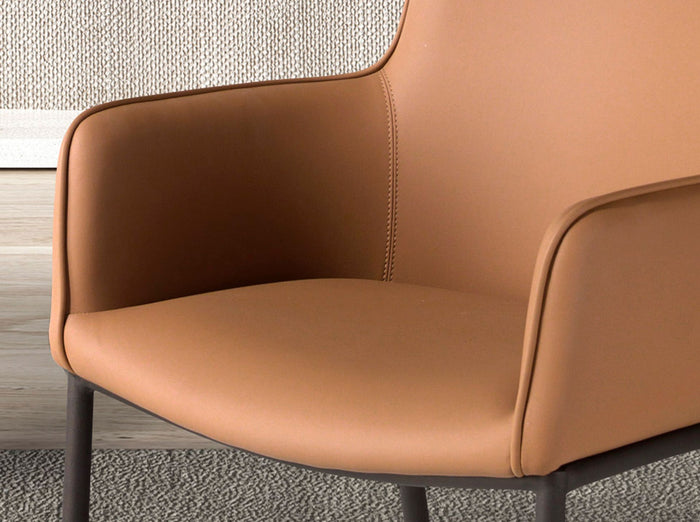 Sedia similipelle marrone