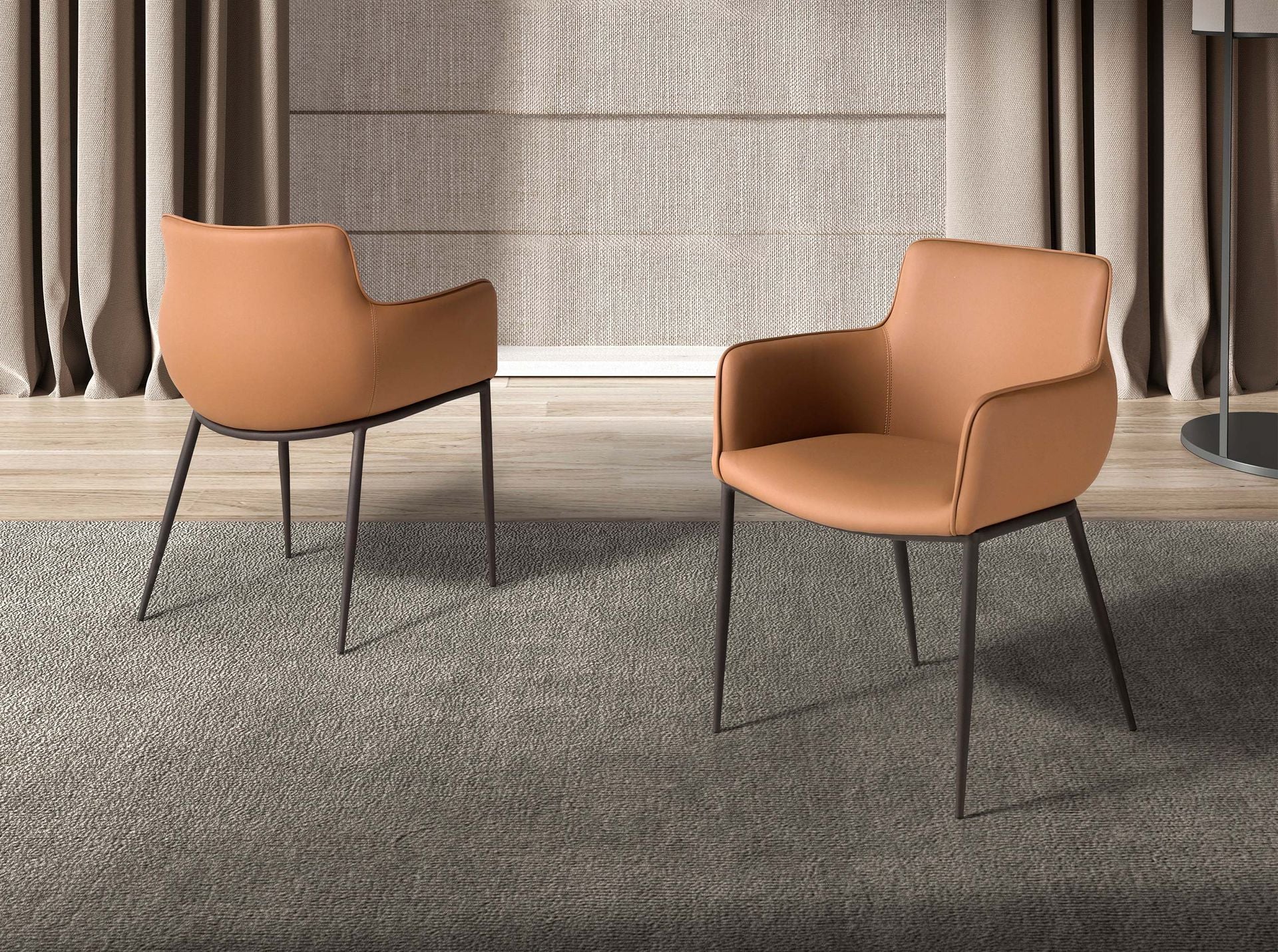 Sedia similipelle marrone