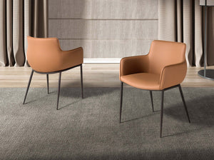 Sedia similipelle marrone