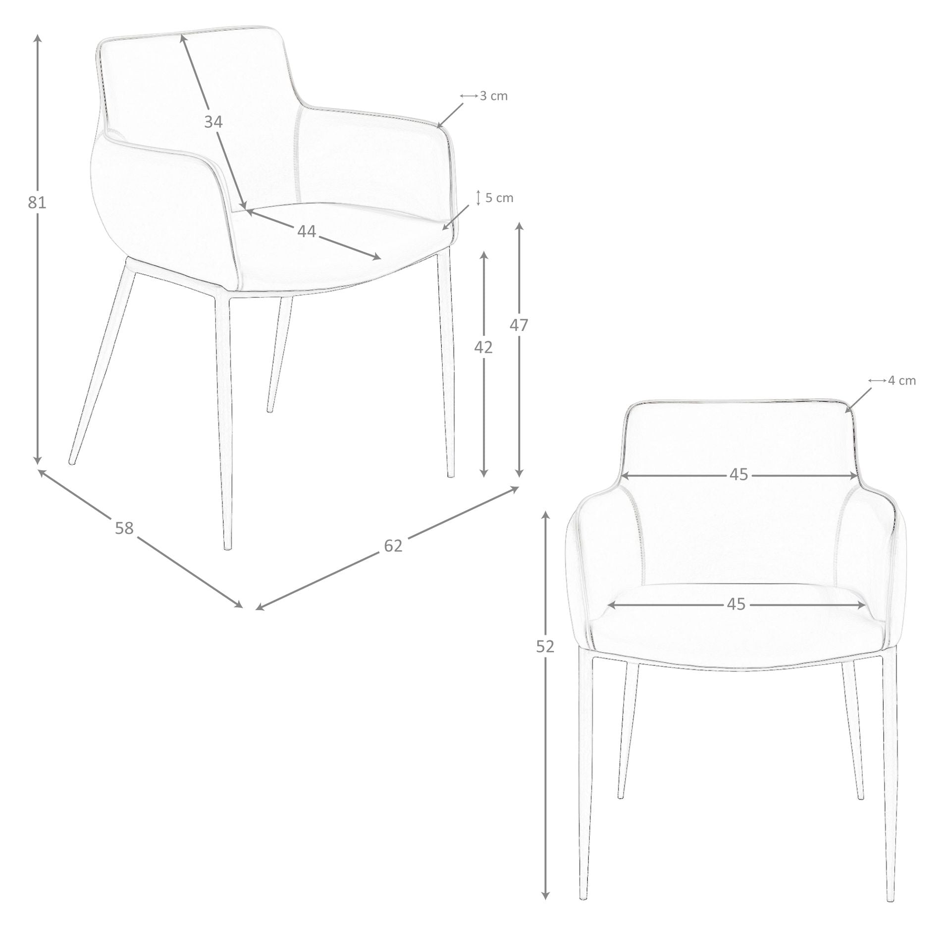 Sedia similipelle marrone