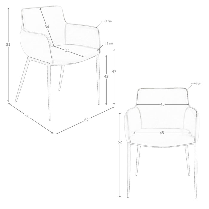 Sedia similipelle marrone