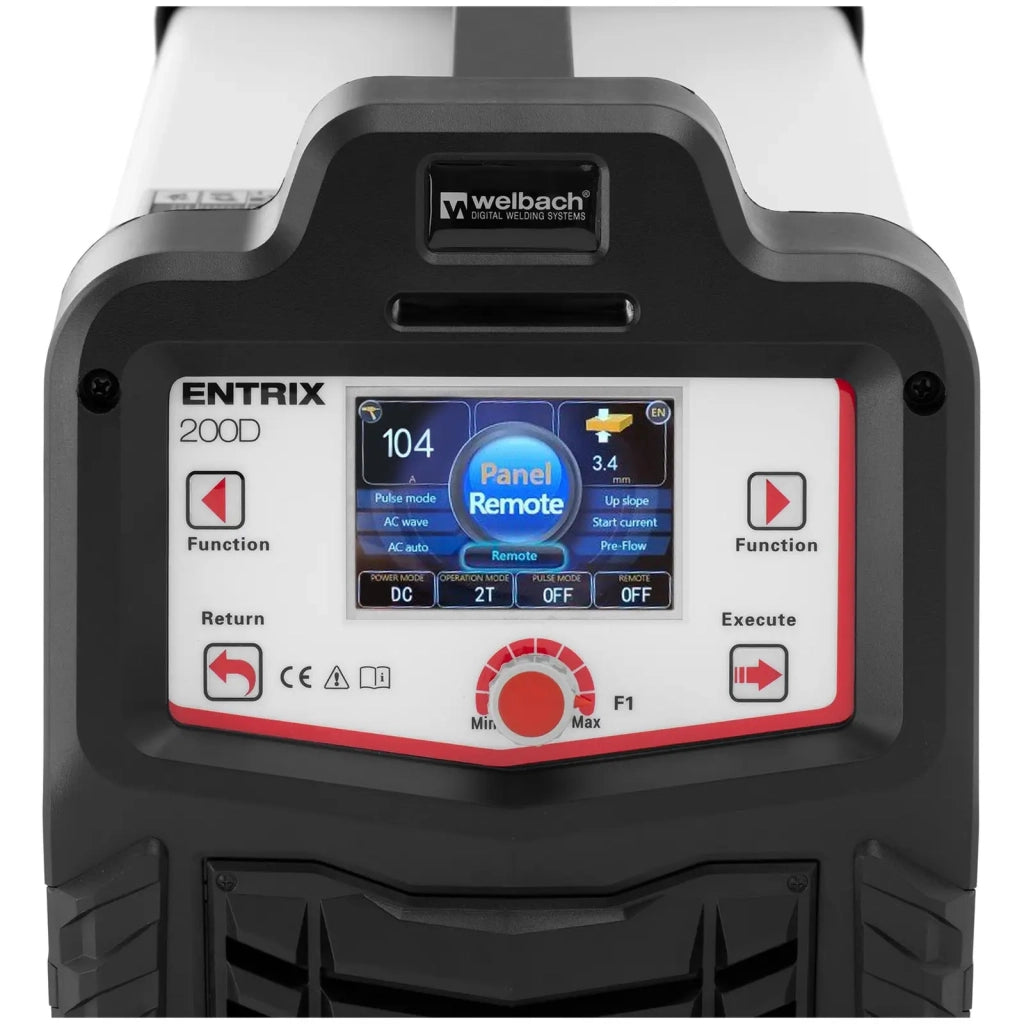 Saldatrice TIG AC/DC 200A ciclo di lavoro 80% LCD digitale pulsato acciaio al carbonio plastica nera e bianca 14_0009715