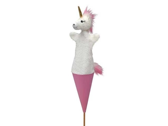 Bass & Bass - Pop up Hand Puppet Unicorn - Made in Europe - Vintage Toy