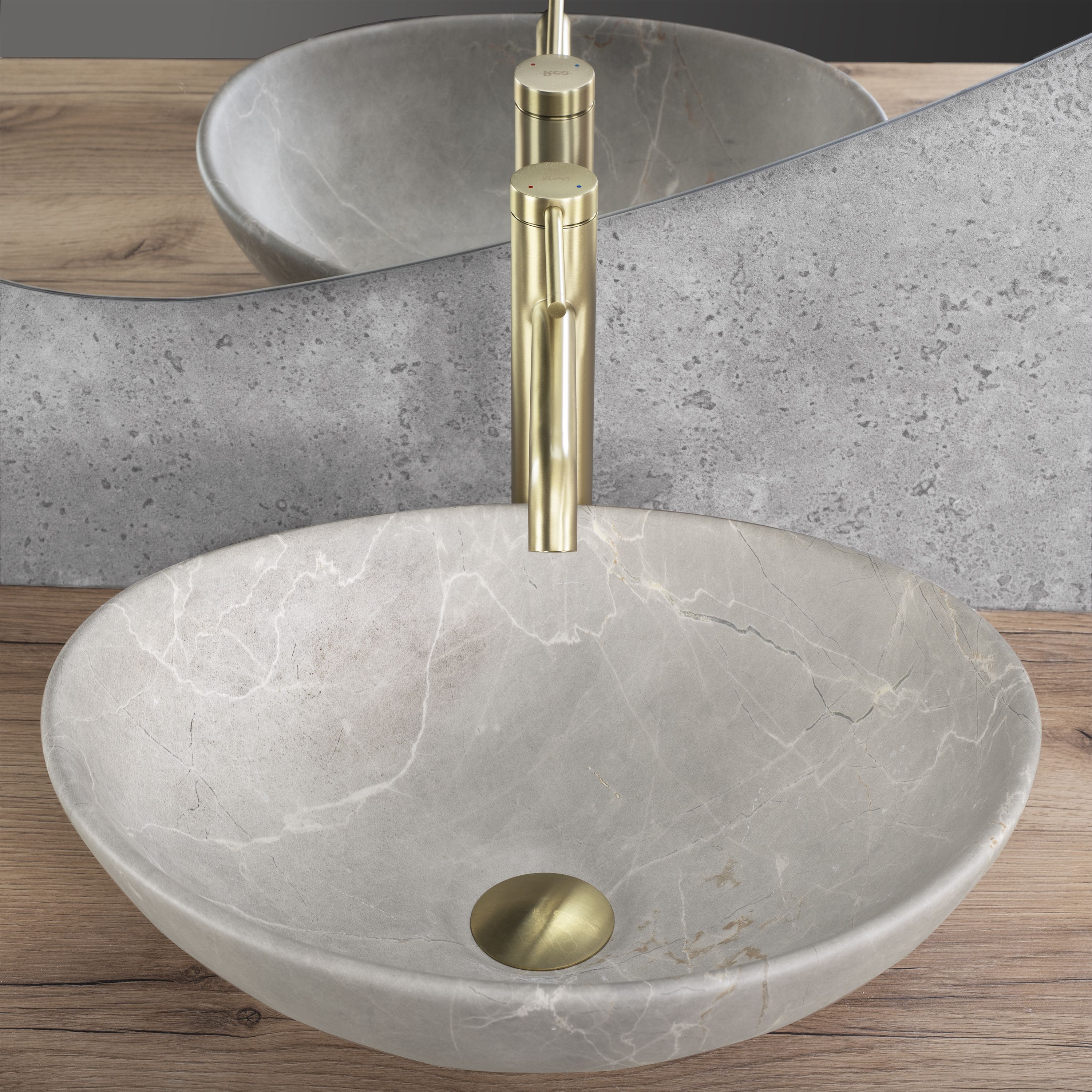Lavabo Da Appoggio Rea Sofia Beige Matt