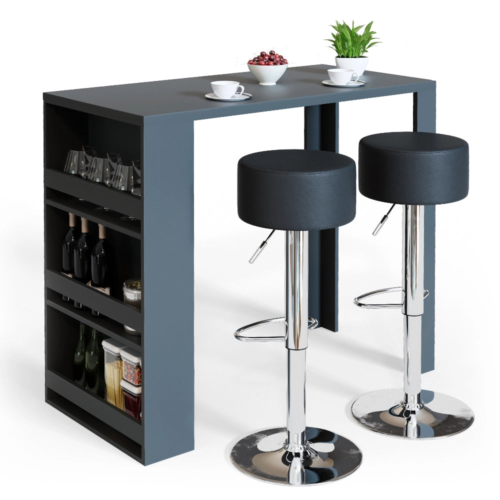 Vicco Tavolo bar con sgabelli Antracite 57 x 117 cm con 2 sgabelli da bar
