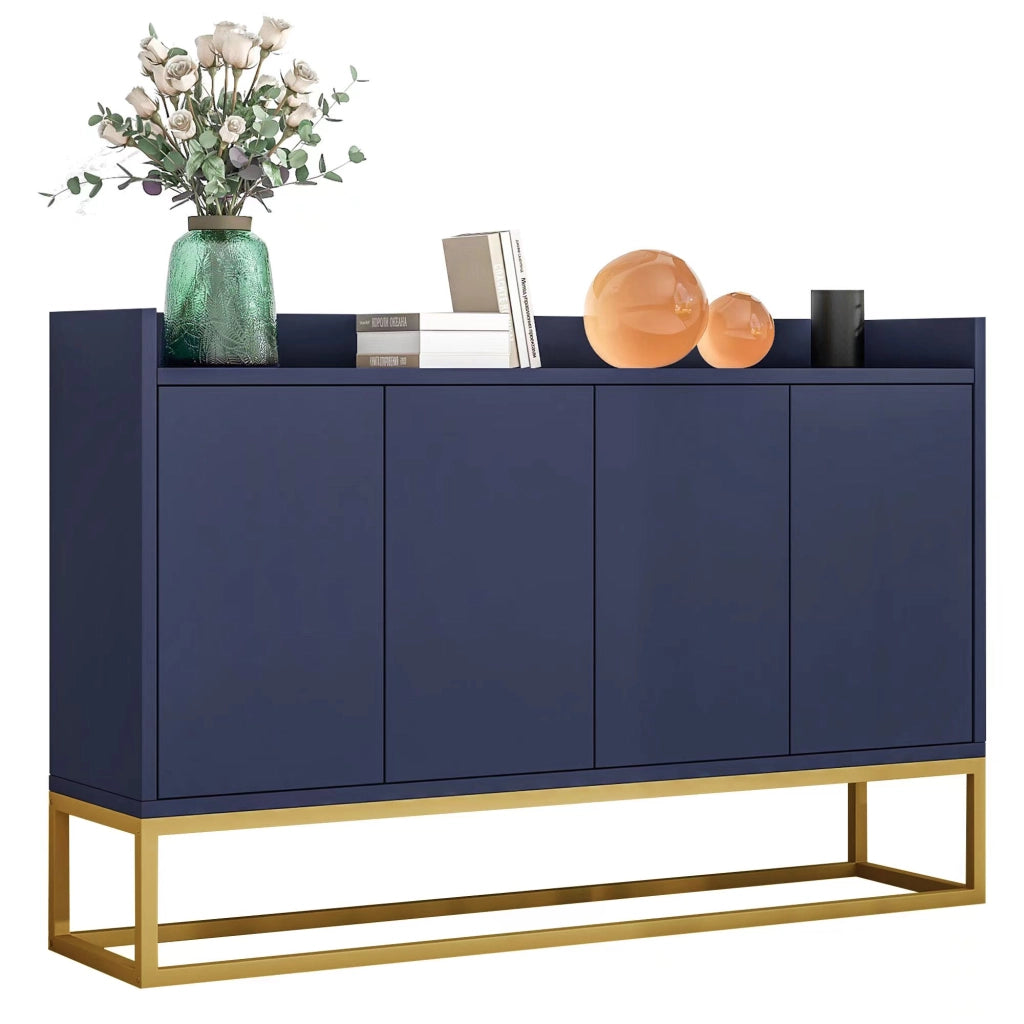 Credenza con 4 ante e 2 ripiani regolabili per cucina e soggiorno 120x30x80 cm bianco