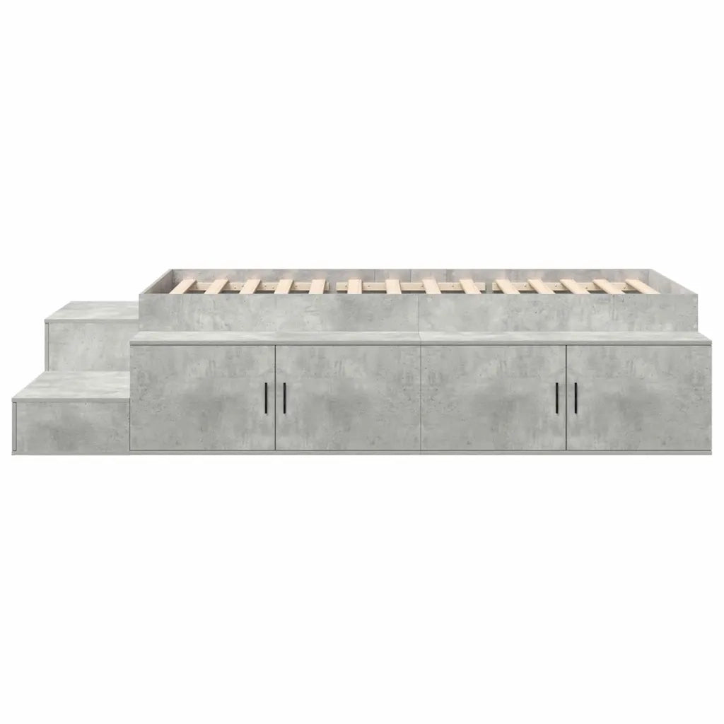 Struttura letto con contenitore Grigio cemento 80 cm 3335576