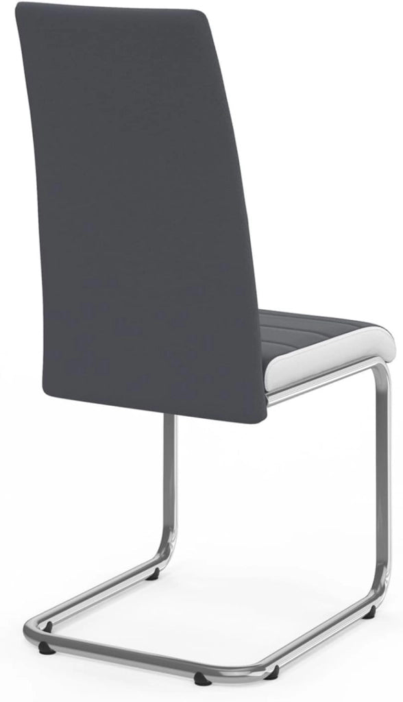 Set di 4 sedie da pranzo grigie con fascia bianca per la sala da pranzo MIA