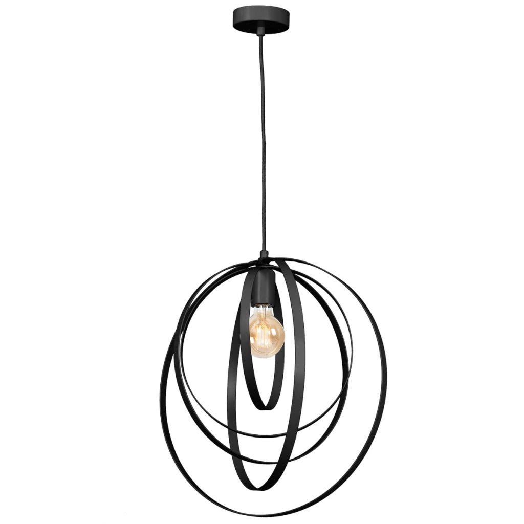 Lampada a sospensione loft geometrica nera Ringo Luminex
