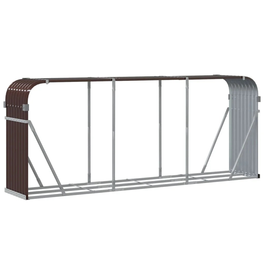 Portalegna 234 x 45 x 100 cm acciaio zincato marrone 02_0043767