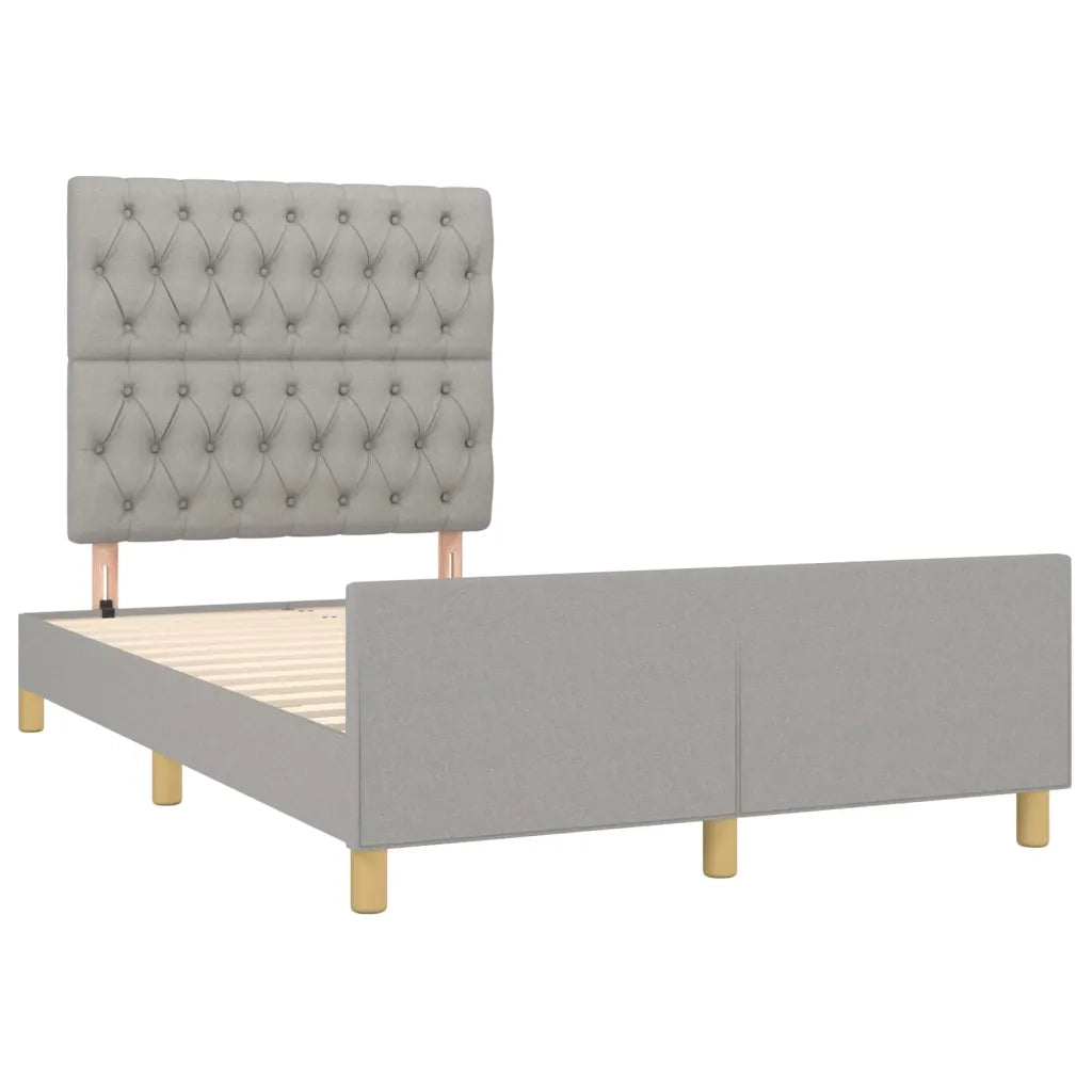 Giroletto senza Materasso Grigio Chiaro 120x190 cm in Tessuto