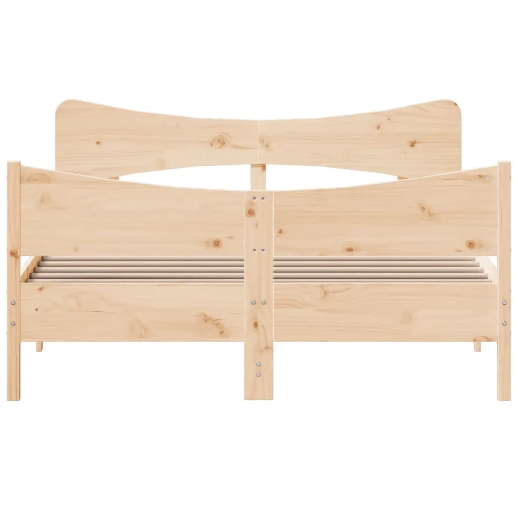 Letto senza Materasso 135x190 cm in Legno Massello di Pino 3216396