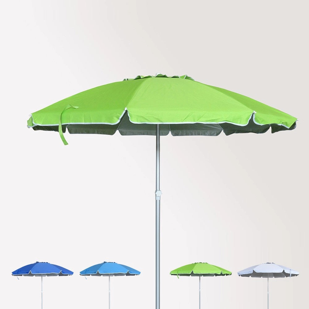 Trade Shop - Ombrellone Mare Spiaggia Giardino Metallo 210 Cm Con Custodia Colore Verde -