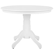 Tavolo da pranzo in legno di gomma bianco ø 100 cm rotondo vintage