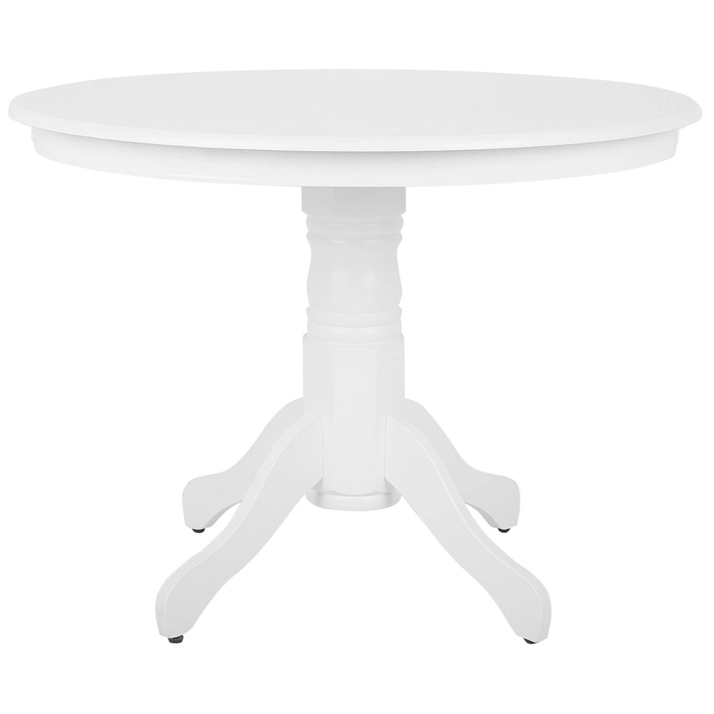 Tavolo da pranzo in legno di gomma bianco ø 100 cm rotondo vintage