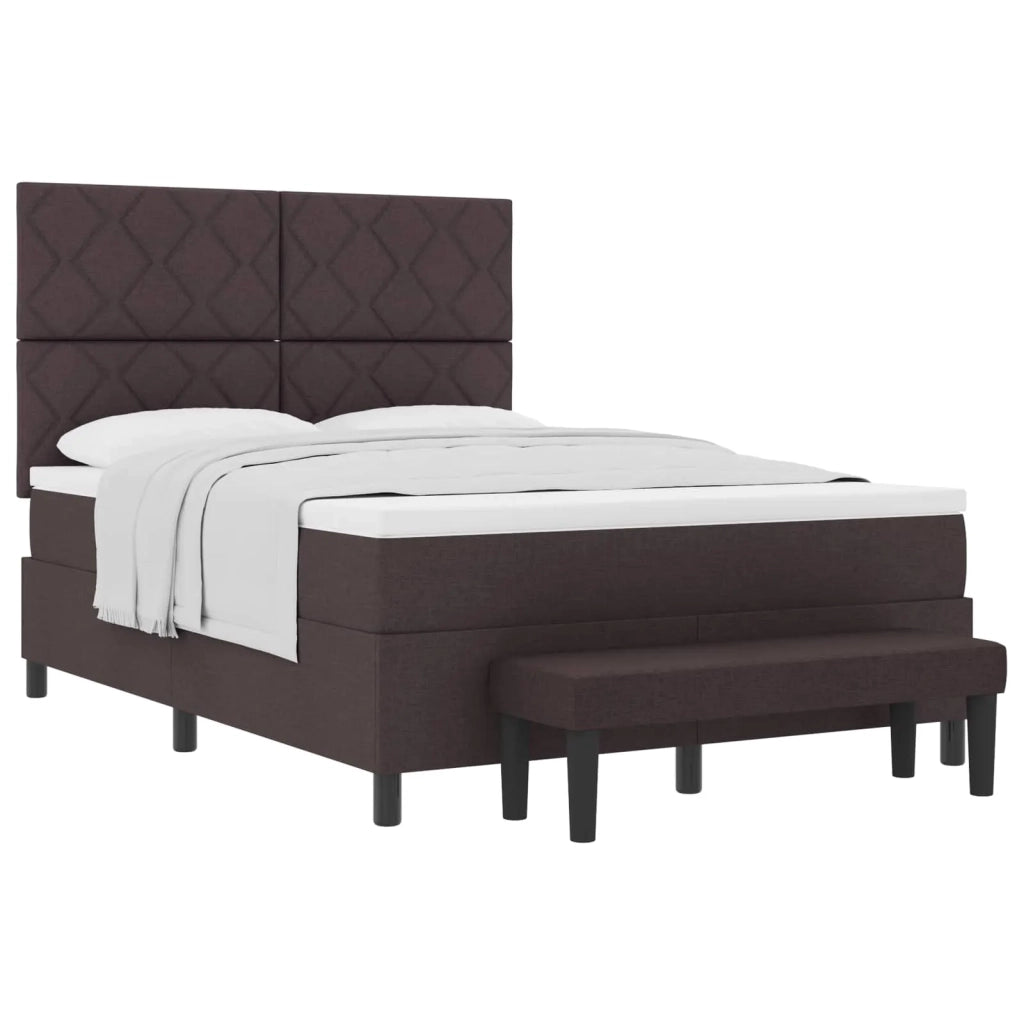 Letto a molle con materasso Marrone Scuro 160 x 200 cm Tessuto 3344159