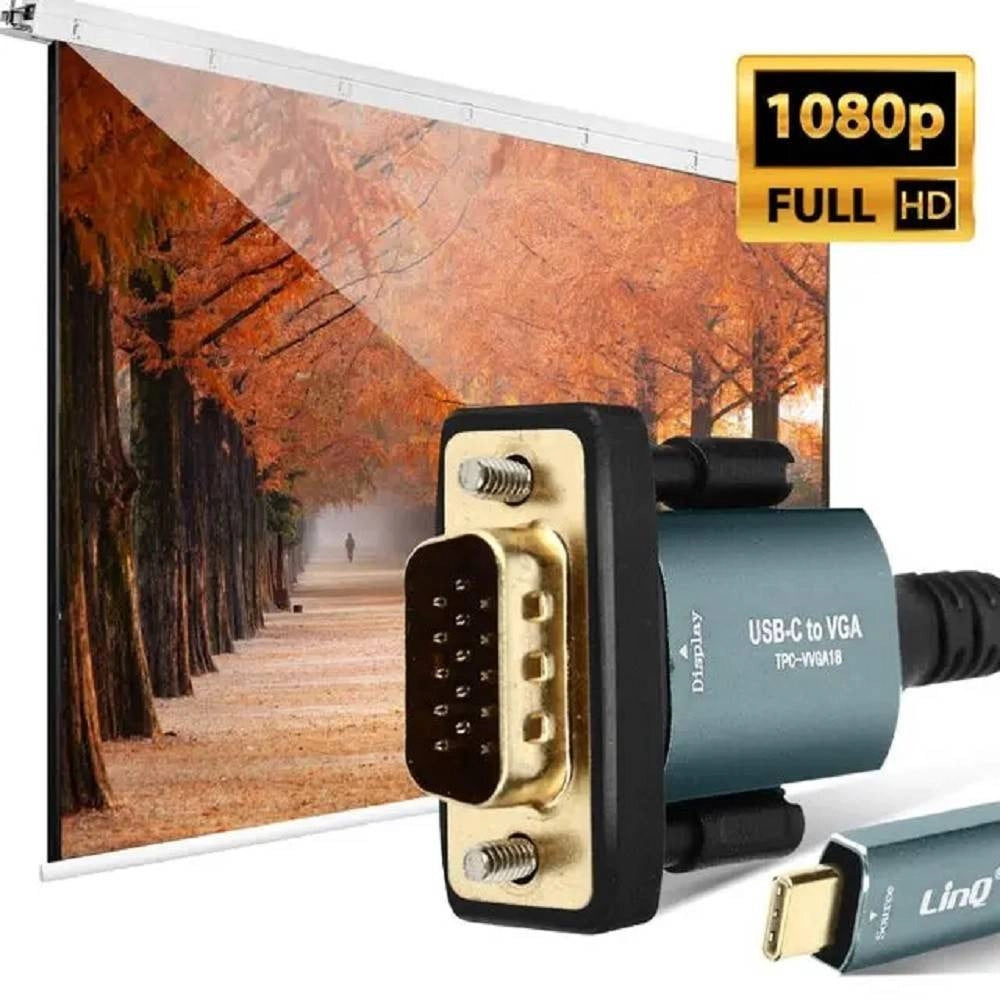 Trade Shop - Cavo Video Adattatore Da Type-c A Vga Ad Alta Definizione 1080p 1,8mt Tpc-vvga18 -